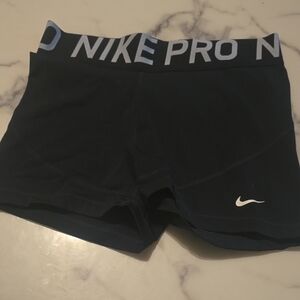 Nike Pro Navy Shorts with Logo Waistband
